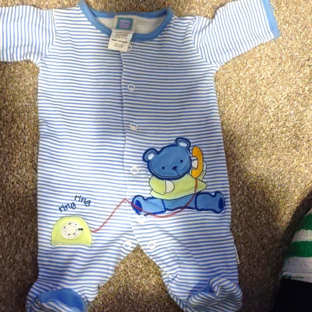 Boys striped footed pj's